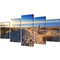 set decorativo de lienzos para pared  playa y arena 200 x 100 cm vidaxl