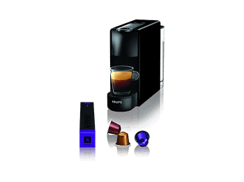 Cafetera de cápsulas - Nespresso® Krups XN1108 Essenza Mini, 1310 W, 19 Bar, 0.6 L, Calentamiento en 25 s, Apagado automático, Negro