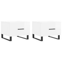 mesa de centro 2 uds madera ingenieria blanco brillo 50x50x40cm vidaxl