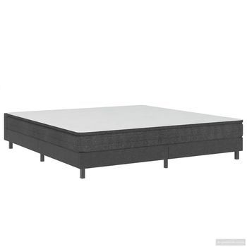 Cama Matrimonial | Cama Para Adulto | Estructura De Cama Box Spring Sin Colchón Tela Gris 200x200 Cm