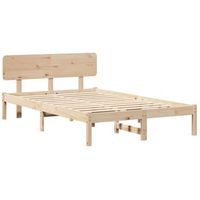 estructura de cama con cabecera natural 135 x 190 cm