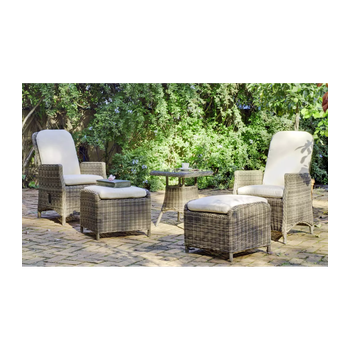 Conjunto De Sillones Reclinables Con Mesa Auxiliar Para Exterior