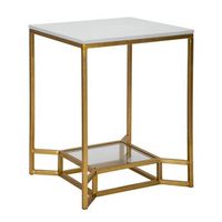mesa de centro de metal y marmol 47x47x60 cm