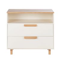 comoda de 2 cajones y 1 nicho color crema 90 cm