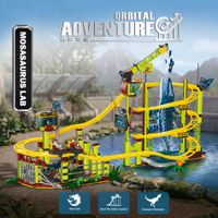1061 piezas de bloques de construccion de montana rusa orbital adventure mosasaurus lab modelo de parque ferroviario de dinosaurios ladrillos de ensamblaje juguetes y regalos