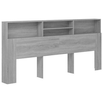 Mueble Cabecero Cama | Panel De Cabecera Color Gris Sonoma 220x19x103,5 Cm