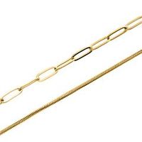 cadena de capas para mujer en acero inoxidable chapado en oro