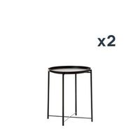 pack 2 mesitas de noche en metal negro klast home 42 x 52 cm - negro