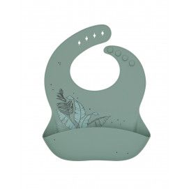 Babero Platinum Silicone Flora Sage