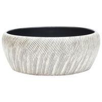 lavabo sobre encimera redondo ceramica negro y gris r41x14 cm vidaxl