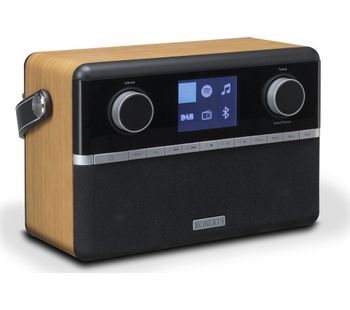 ROBERTS Stream 94i Portable DABﱓ Smart Bluetooth Clock Radio - Black & Wood, Black