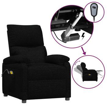 Sillón De Masaje Eléctrico Tela Negro Cfw980786