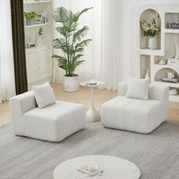 sofa modular de chenilla beige de 2 plazas con diseno de teclas de piano
