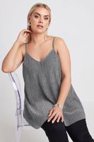 limited collection top textura gris metalizado de tirantes mujer curvy y tallas grandes limited collection