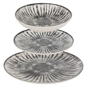 Lucie Servicio De Mesa 12 Pieza(s) Gris L26.5xd2.4xh26.5cm - Atmosphera Createur D'interieur
