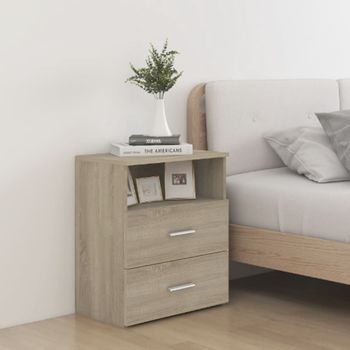 Mesitas De Noche (2 Ud) - Dormitorio - Madera Contrachapada - Roble Sonoma (50x32x60cm)