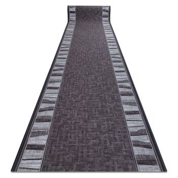 Alfombra De Pasillo Con Refuerzo De Goma  Linea Gris 100cm 100x740 Cm