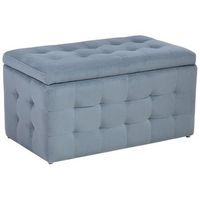 otomana de terciopelo gris claro 72 x 40 cm tela almacenaje banco dormitorio michigan