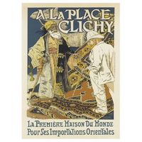 legendarte - cartel artistico vintage a la place clichy - cuadro lienzo impresion digital cm 50x70