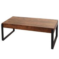 mesa de centro hwc-l53 mesa de salon mesa auxiliar mesa de sofa metal 43 x 110 x 64 cm roble oscuro salvaje 040008438