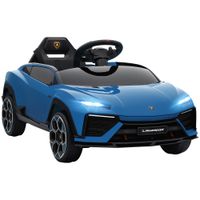 aiyaplay coche electrico para ninos de 3 anos con licencia lamborghini bateria 12v mando a distancia 24 g motor doble azul   aosom espana