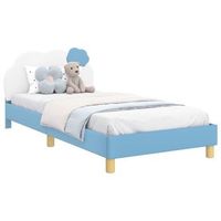 cama para ninos con cabecero azul 90 x 200 cm pu vidaxl