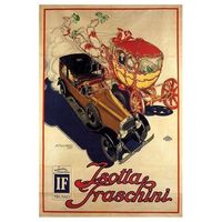 cuadro lienzo impresion digital - coche isotta fraschini - achille luciano mauzan - 40x60cm