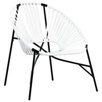 silla de jardin con forma huevo ratan sintetico blanco y negro cfw891763