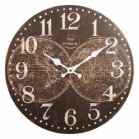 wonderlust deco - reloj de pared de madera negro d34x2 cm negro d34x2h cm