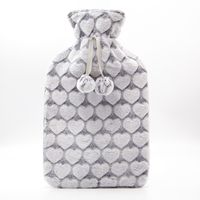 cassandra supersoft fleece hot water bottle grey hearts