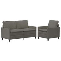 juego de sofa 2 pcs gris claro tela vidaxl