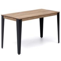 mesa lunds 110x90x75cm negra en madera maciza de pino acabado vintage estilo industrial box furniture