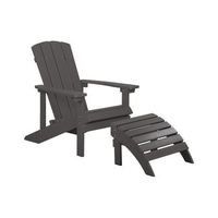 silla de jardin gris oscuro de madera sintetica con reposapies resistente a la intemperie estilo moderno  adirondack