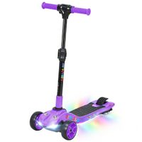 aiyaplay patinete electrico para ninos 6 anos plegable de 3 ruedas velocidad maxima 8 kmh 64x29x83 cm violeta   aosom espana