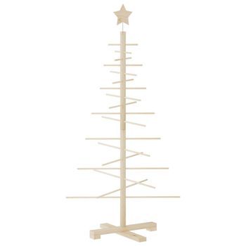 Árbol De Navidad De Madera De Adorno Madera Maciza Pino 125 Cm Vidaxl