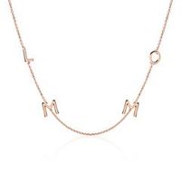 cadena de mujer de oro rosa 14 quilates con cuatro letras