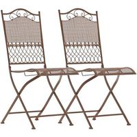 set de 2 sillas de jardin kiran metal marron antiguo 50x41x91 cm clp