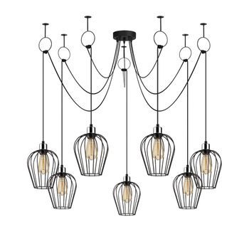 Lámpara De Techo Tel-6696 Negro Metal Diámetro 160x130 Cm