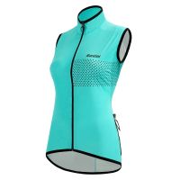 santini womens guard nimbus rain gilet - l - aqua