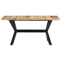 mesa de comedor - mesa de cocina madera maciza de mango rugosa 140x70x75 cm