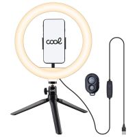 cool aro de luz led sobremesa  mando bluetooth