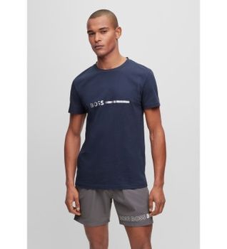 BOSS para hombre. 50484328 Camiseta Special marino (L), Casual, Algodón, Manga corta