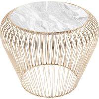 mesa auxiliar marmol y laton o43cm