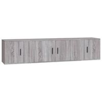 set de muebles para tv 3 pzas madera contrachapada gris sonoma vidaxl