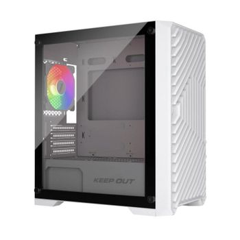 Caja PC Gaming Keep Out XC-220 Glass Micro-ATX ARGB Blanco Vidrio Templado
