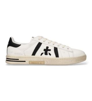 Premiata para hombre. RUSSELL Zapatillas de Piel Russell blanco (42), Plano, Cordones, Casual