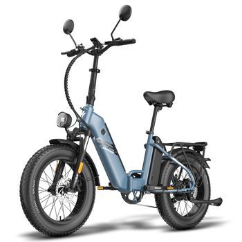 Bicicleta Eléctrica Fafrees Ff20 Polar - Motor 500w 48v 2x13.4ah Batería Neumáticos De 20 Pulgadas Frenos Mecánicos - Gris Azul