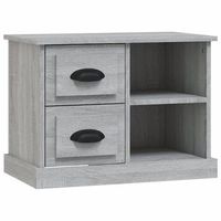 mesita de noche con 2 cajones y 2 compartimentos 60 x 355 x 45 cm madera contrachapada gris dec034684