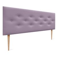 dhome cabecero de polipiel con 3 hileras intercaladas de botones y patas cabezal tapizado cama lujo lila 145cm