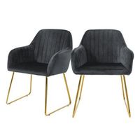 2 x sillas de comedor con patas de metal gris ml-design